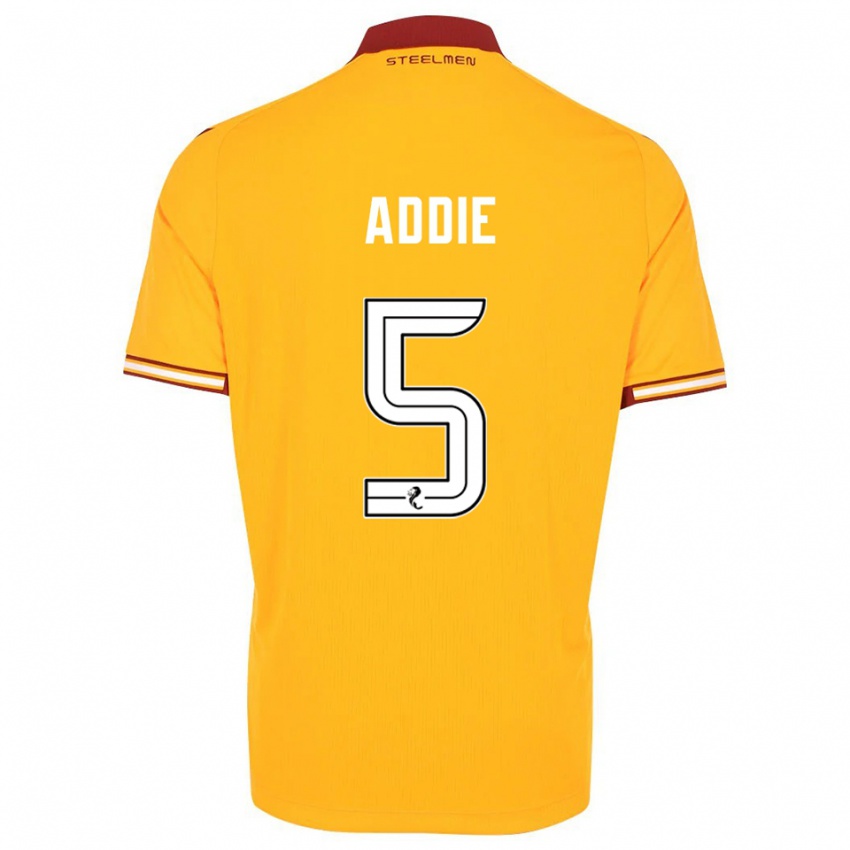 גברים Jo Addie #5 צהוב בורדו ג'רזי ביתית 2025/26 חולצה קצרה