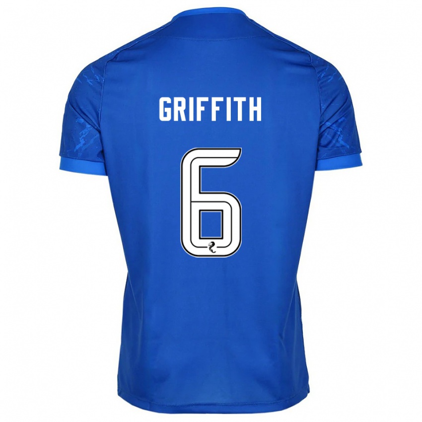 גברים ויקטור גריפית׳ #6 כחול לבן ג'רזי ביתית 2025/26 חולצה קצרה
