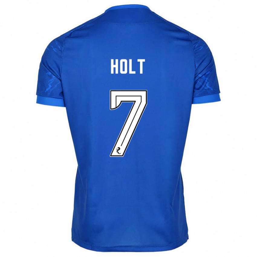 גברים Jason Holt #7 כחול לבן ג'רזי ביתית 2025/26 חולצה קצרה