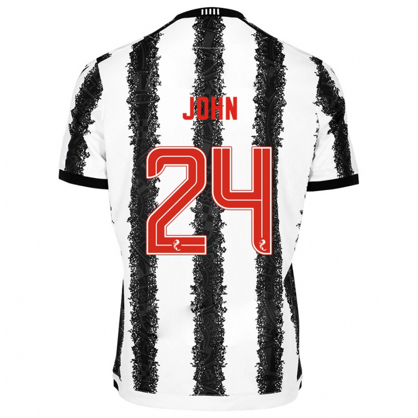 גברים דקלן ג'ון #24 לבן שחור ג'רזי ביתית 2025/26 חולצה קצרה