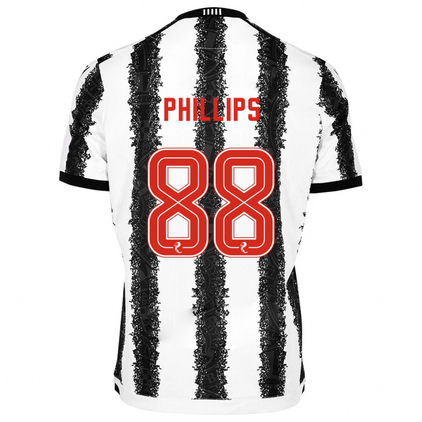 גברים קיליאן פיליפס #88 לבן שחור ג'רזי ביתית 2025/26 חולצה קצרה