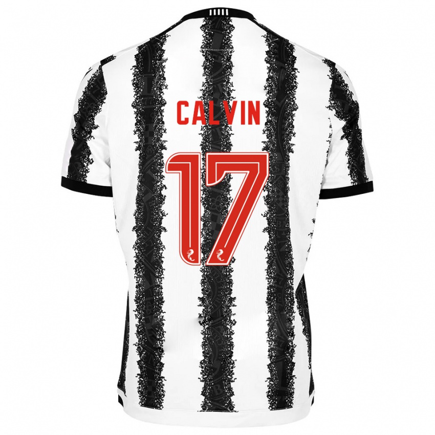גברים Jalmaro Calvin #17 לבן שחור ג'רזי ביתית 2025/26 חולצה קצרה