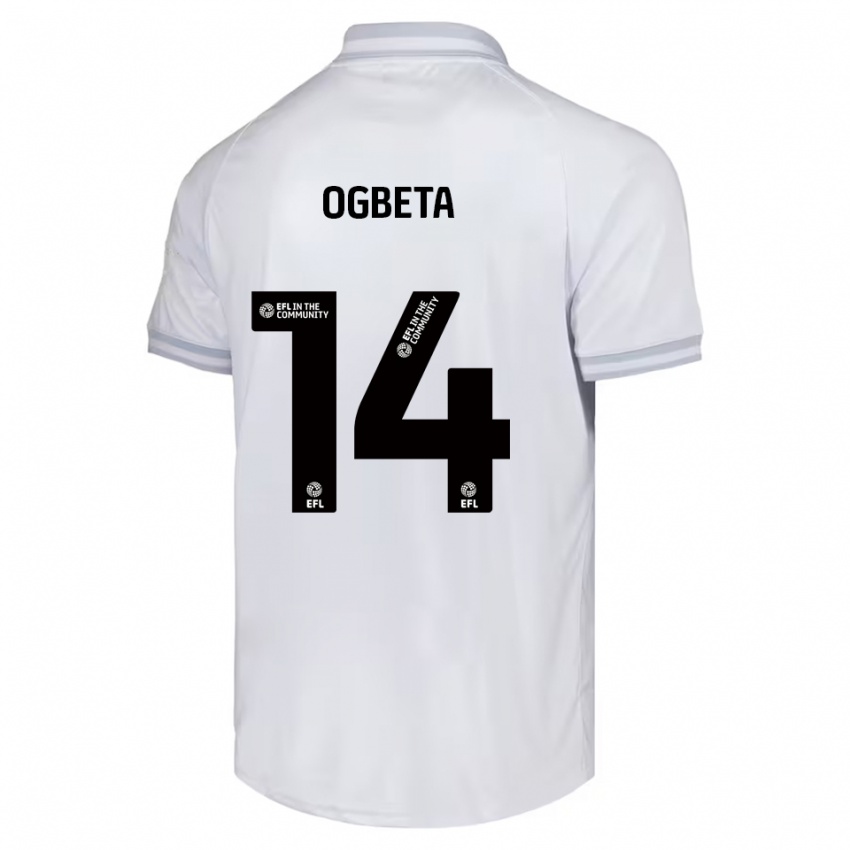 גברים נת׳נאל אוגבטה #14 לבן אפור שחור הרחק ג'רזי 2025/26 חולצה קצרה