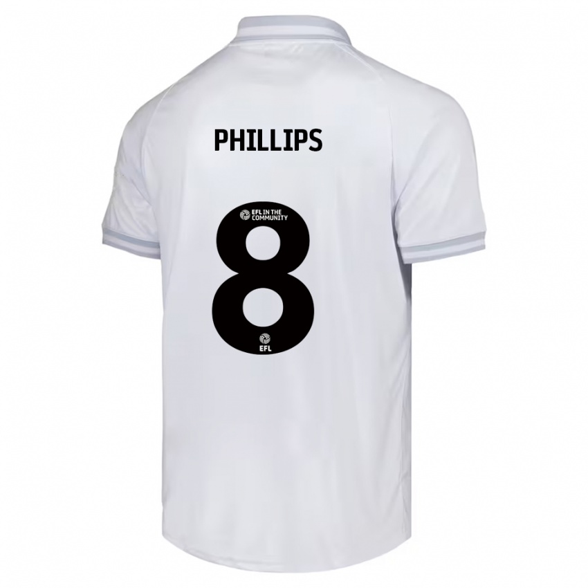 גברים Adam Phillips #8 לבן אפור שחור הרחק ג'רזי 2025/26 חולצה קצרה