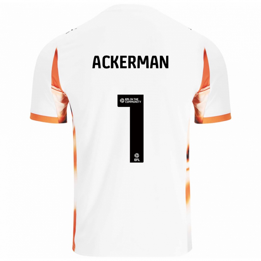 גברים Emily Ackerman #1 לבן כתום שחור הרחק ג'רזי 2025/26 חולצה קצרה