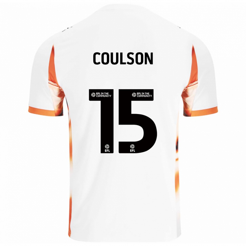 גברים היידן קולסון #15 לבן כתום שחור הרחק ג'רזי 2025/26 חולצה קצרה