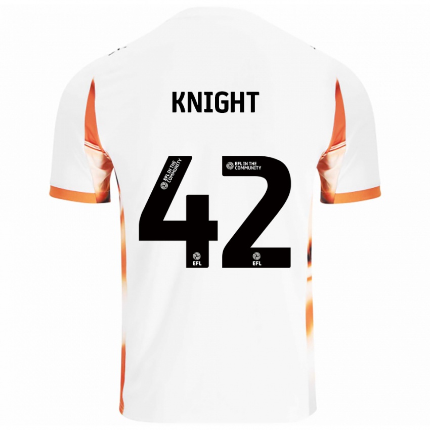 גברים Spencer Knight #42 לבן כתום שחור הרחק ג'רזי 2025/26 חולצה קצרה