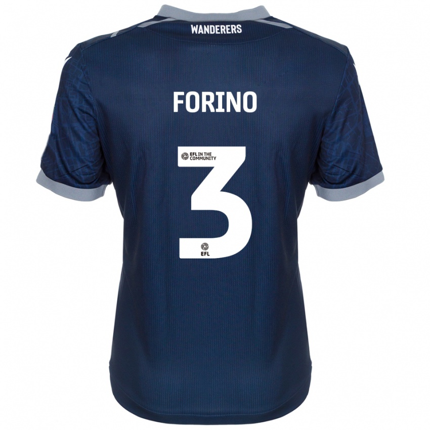 גברים כריס פורינו-ג'וזף #3 כחול נייבי אפור הרחק ג'רזי 2025/26 חולצה קצרה