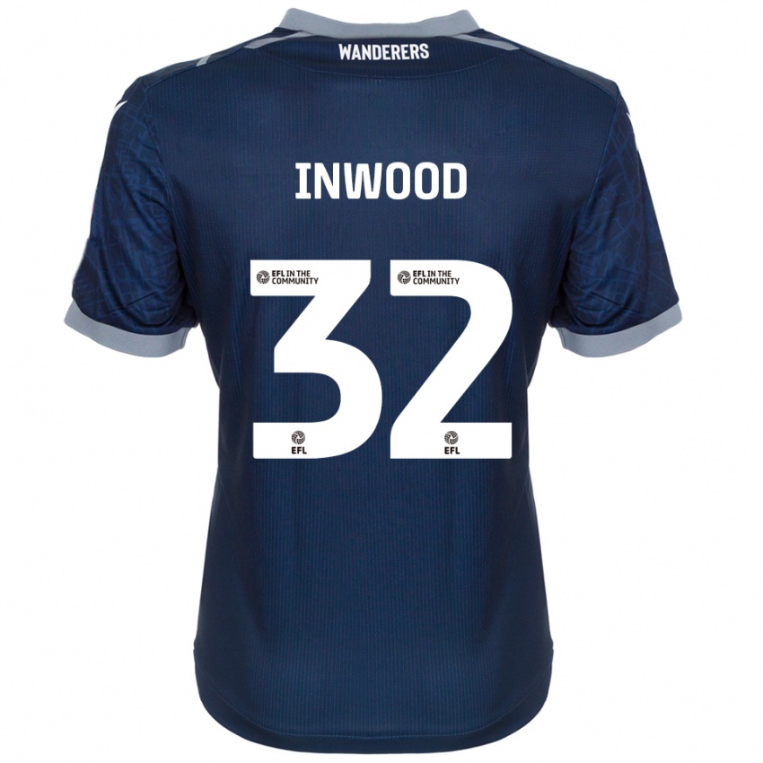 גברים Sam Inwood #32 כחול נייבי אפור הרחק ג'רזי 2025/26 חולצה קצרה