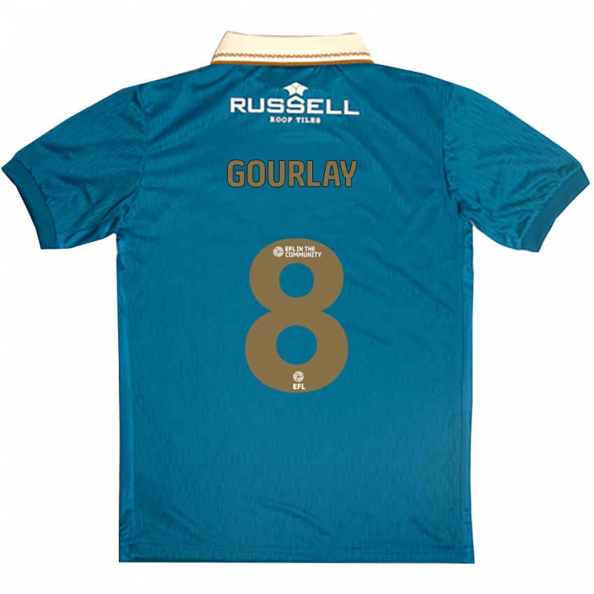 גברים Elisha Gourlay #8 תכלת לבן הרחק ג'רזי 2025/26 חולצה קצרה