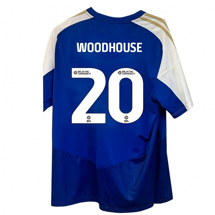 גברים לוקה וודהאוס #20 כחול לבן זהב הרחק ג'רזי 2025/26 חולצה קצרה