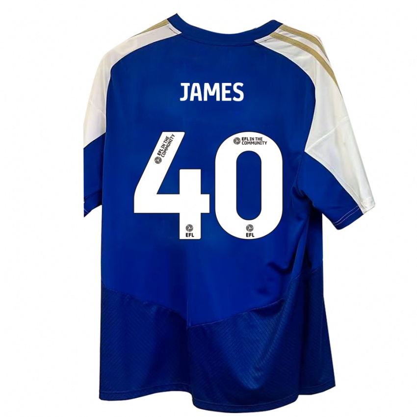 גברים אד ג׳יימס #40 כחול לבן זהב הרחק ג'רזי 2025/26 חולצה קצרה