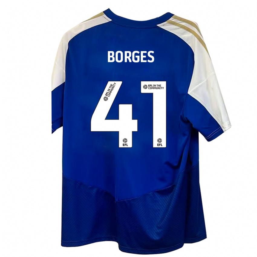 גברים פדרו בורז׳ס #41 כחול לבן זהב הרחק ג'רזי 2025/26 חולצה קצרה