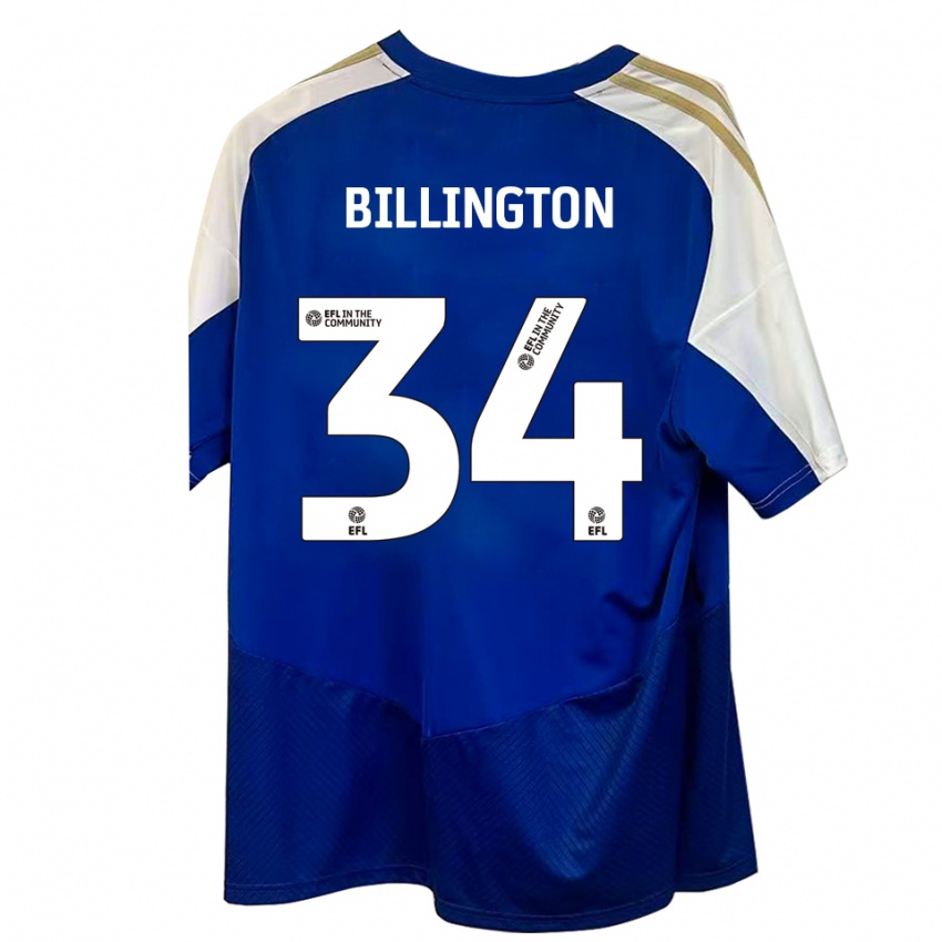 גברים Gabe Billington #34 כחול לבן זהב הרחק ג'רזי 2025/26 חולצה קצרה