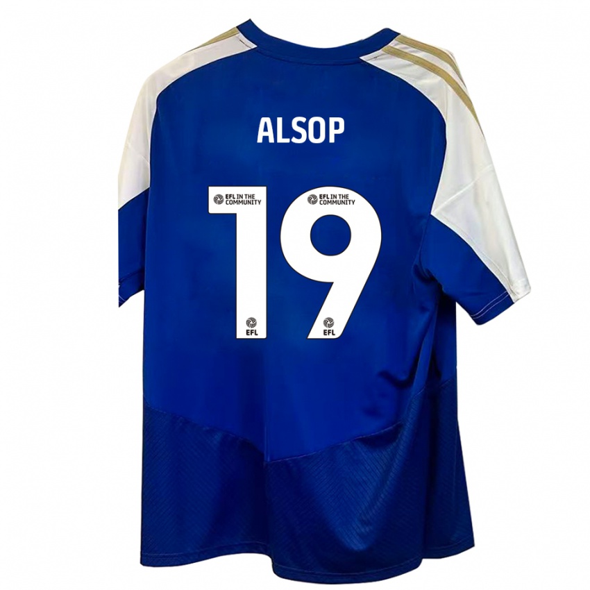 גברים טוביאס אולסופ #19 כחול לבן זהב הרחק ג'רזי 2025/26 חולצה קצרה