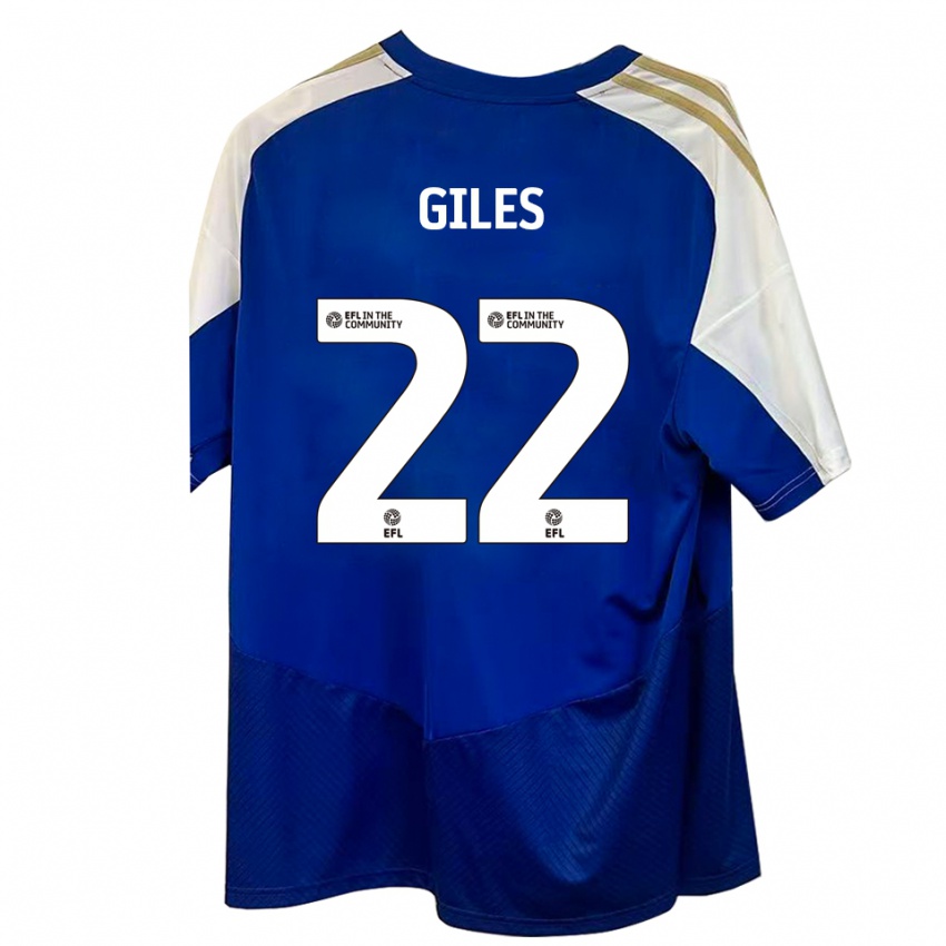 גברים Olivia Giles #22 כחול לבן זהב הרחק ג'רזי 2025/26 חולצה קצרה