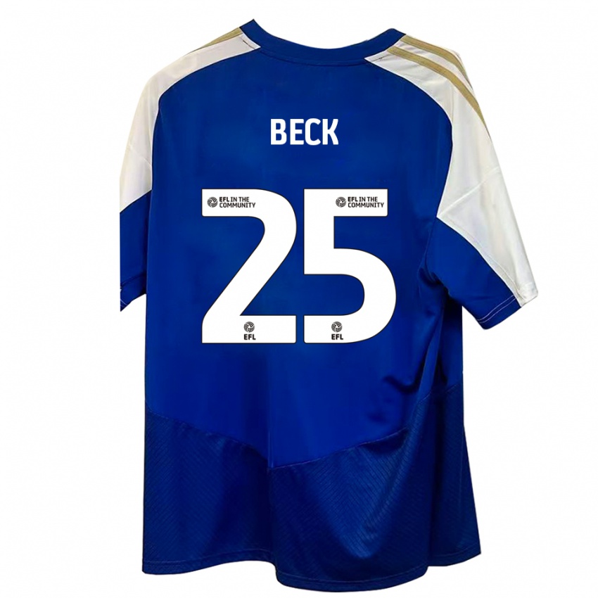 גברים Steph Beck #25 כחול לבן זהב הרחק ג'רזי 2025/26 חולצה קצרה