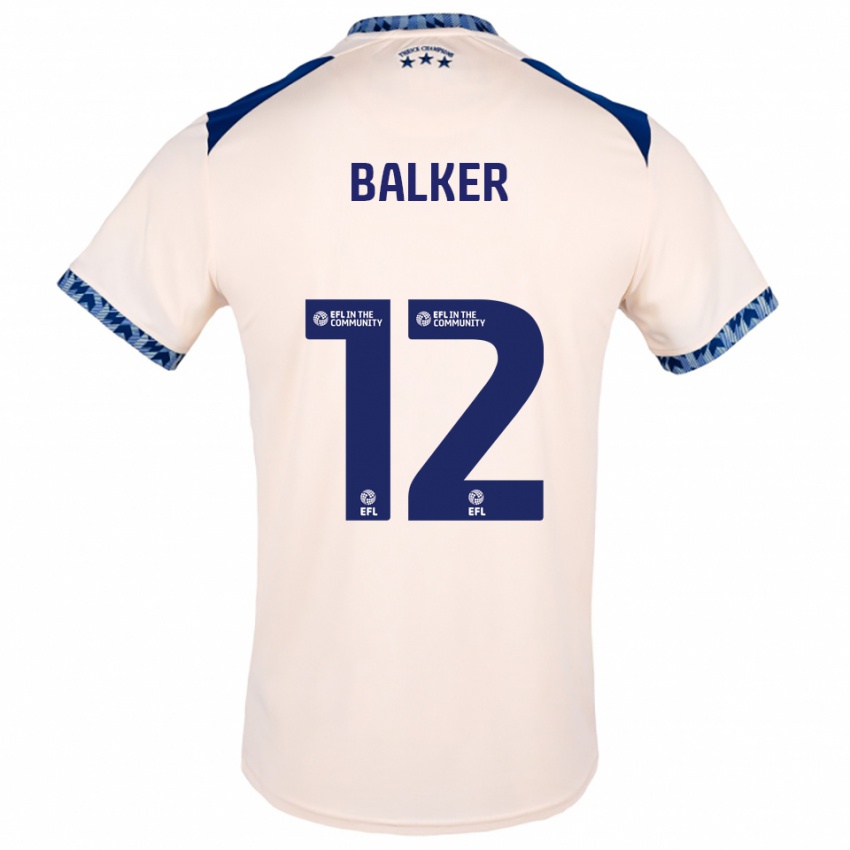 גברים Radinio Balker #12 לבן שמנת כחול נייבי הרחק ג'רזי 2025/26 חולצה קצרה