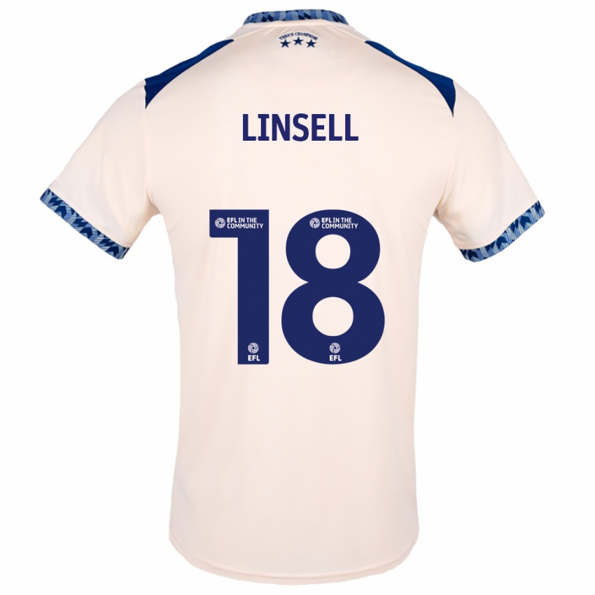 גברים Alice Linsell #18 לבן שמנת כחול נייבי הרחק ג'רזי 2025/26 חולצה קצרה