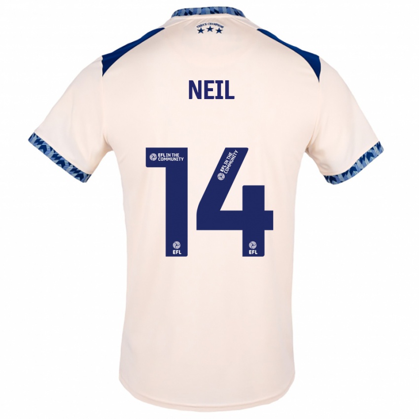 גברים מרלי ניל #14 לבן שמנת כחול נייבי הרחק ג'רזי 2025/26 חולצה קצרה