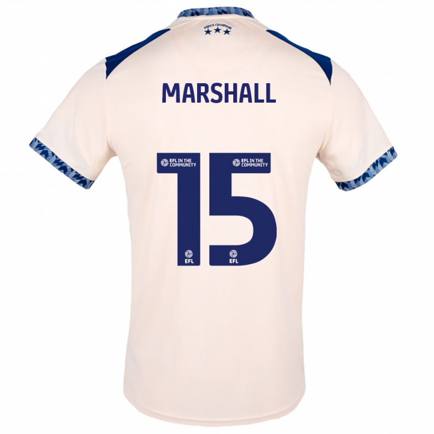 גברים Georgia Marshall #15 לבן שמנת כחול נייבי הרחק ג'רזי 2025/26 חולצה קצרה