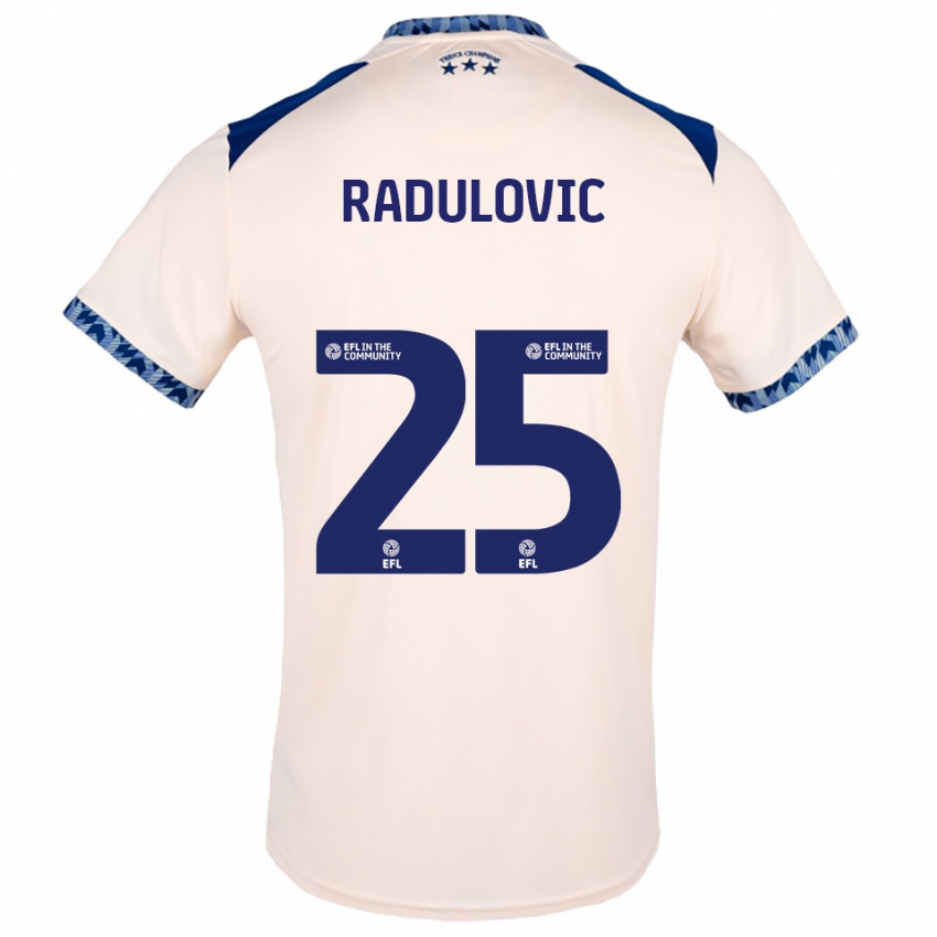 גברים בויאן רדולוביץ׳ #25 לבן שמנת כחול נייבי הרחק ג'רזי 2025/26 חולצה קצרה