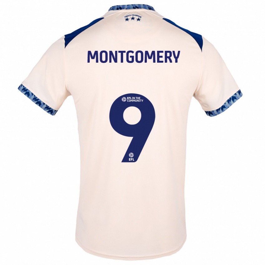 גברים ריה מונטגומרי #9 לבן שמנת כחול נייבי הרחק ג'רזי 2025/26 חולצה קצרה