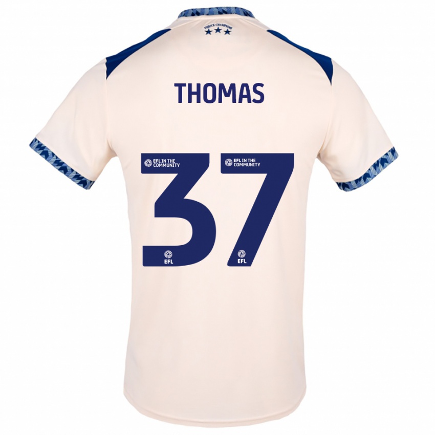 גברים Peter Thomas #37 לבן שמנת כחול נייבי הרחק ג'רזי 2025/26 חולצה קצרה