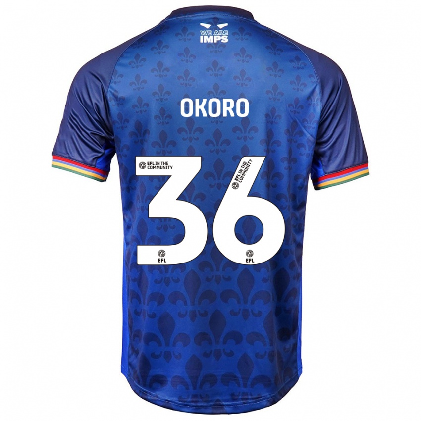 גברים זאן אוקורו #36 כחול נייבי הרחק ג'רזי 2025/26 חולצה קצרה