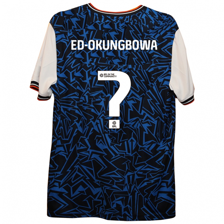 גברים Excel Ed-Okungbowa #0 כחול שחור לבן הרחק ג'רזי 2025/26 חולצה קצרה