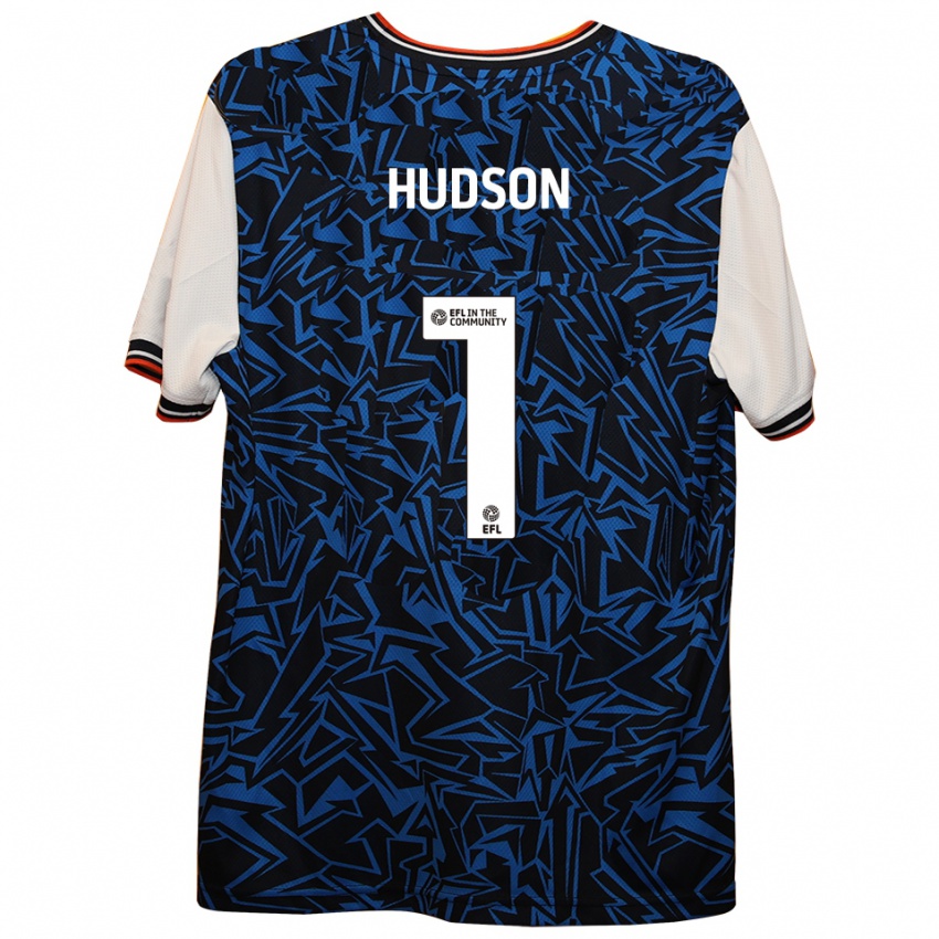 גברים Sarah Hudson #1 כחול שחור לבן הרחק ג'רזי 2025/26 חולצה קצרה