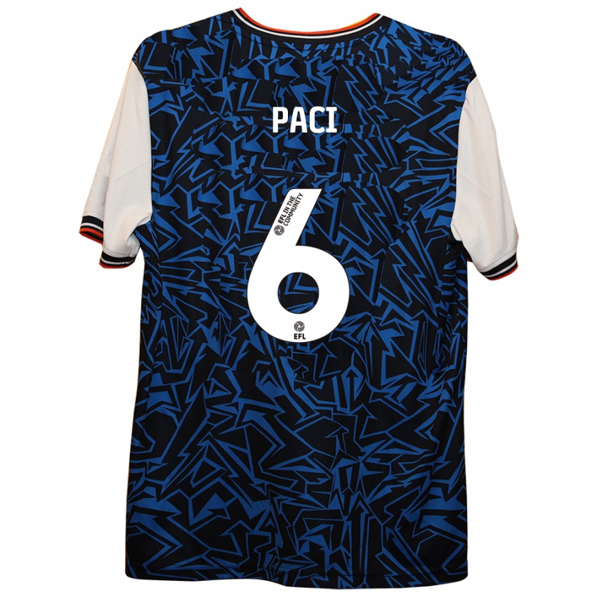 גברים Stefania Paci #6 כחול שחור לבן הרחק ג'רזי 2025/26 חולצה קצרה