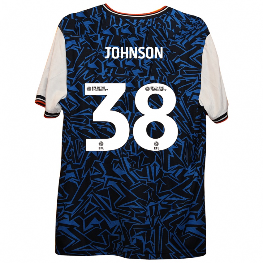 גברים ג'ו ג'ונסון #38 כחול שחור לבן הרחק ג'רזי 2025/26 חולצה קצרה