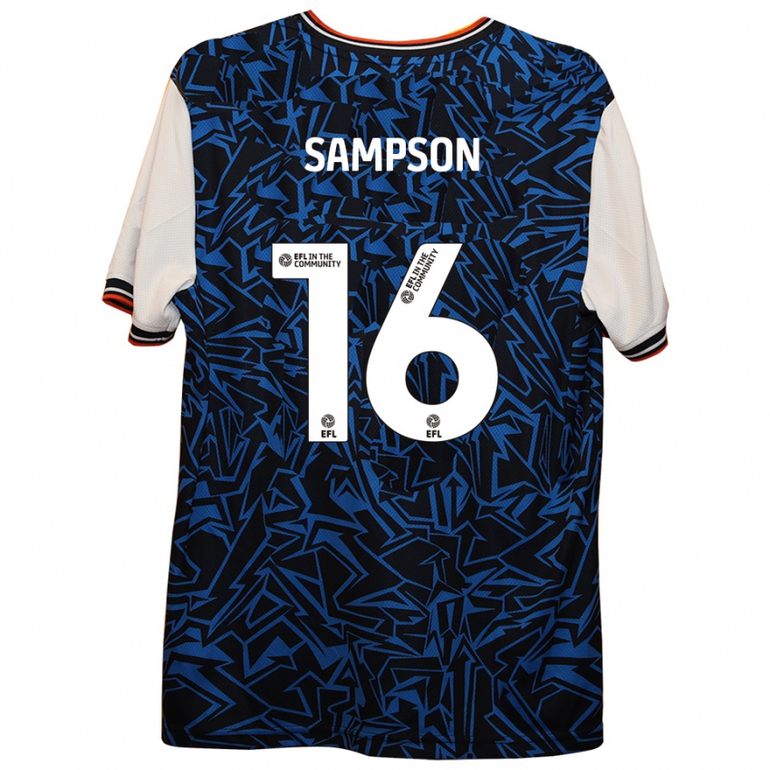 גברים Enoch Sampson #16 כחול שחור לבן הרחק ג'רזי 2025/26 חולצה קצרה