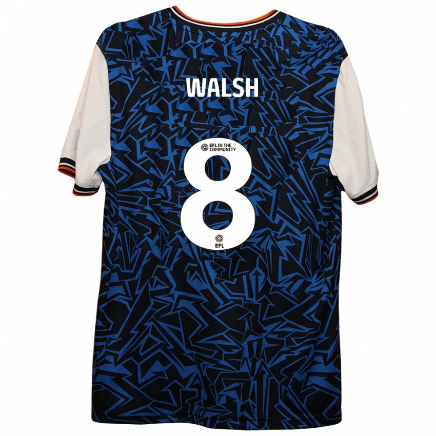 גברים ליאם וולש #8 כחול שחור לבן הרחק ג'רזי 2025/26 חולצה קצרה