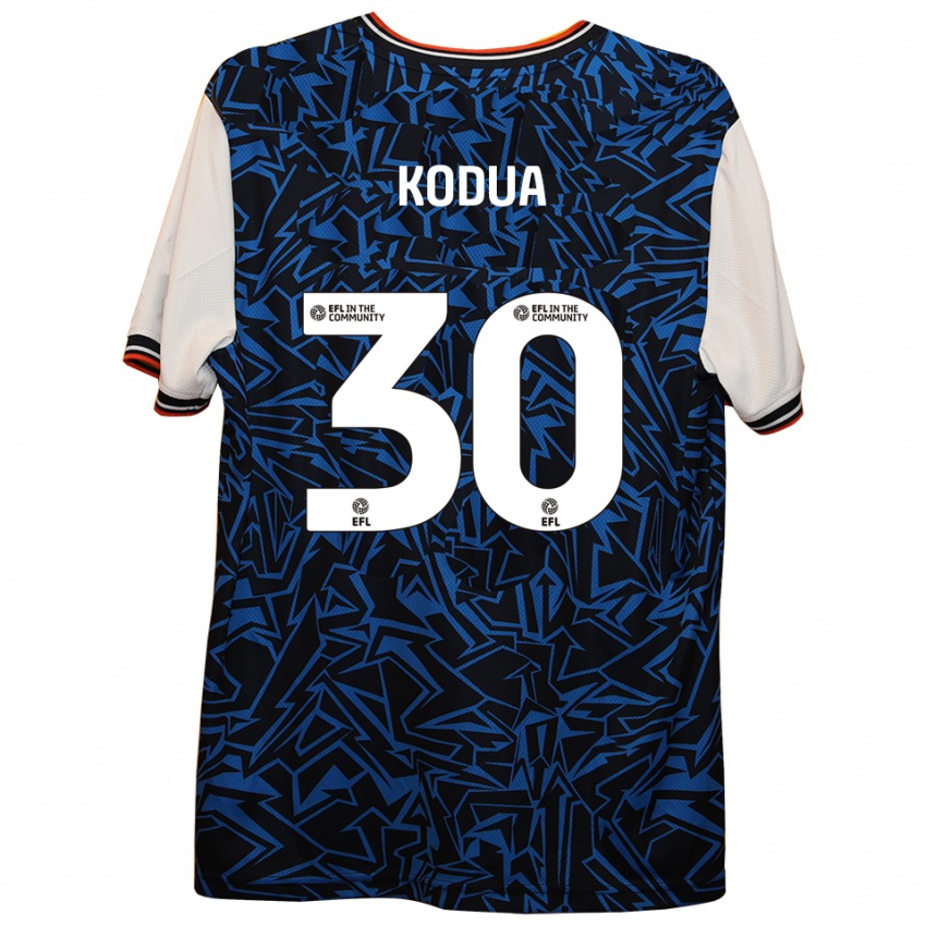 גברים גדעון קודואה #30 כחול שחור לבן הרחק ג'רזי 2025/26 חולצה קצרה