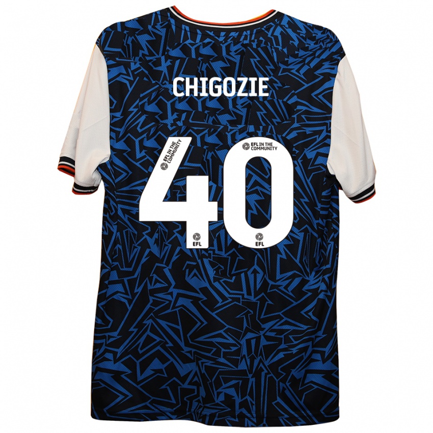 גברים כריסטיאן צ׳יגוזי #40 כחול שחור לבן הרחק ג'רזי 2025/26 חולצה קצרה