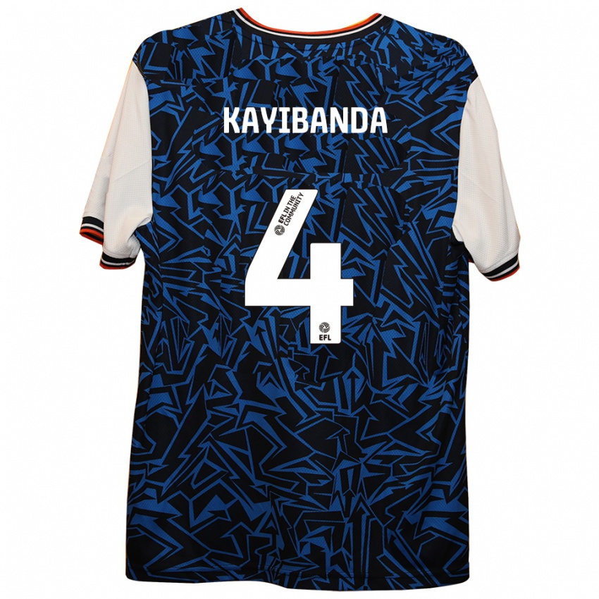 גברים Claude Kayibanda #4 כחול שחור לבן הרחק ג'רזי 2025/26 חולצה קצרה