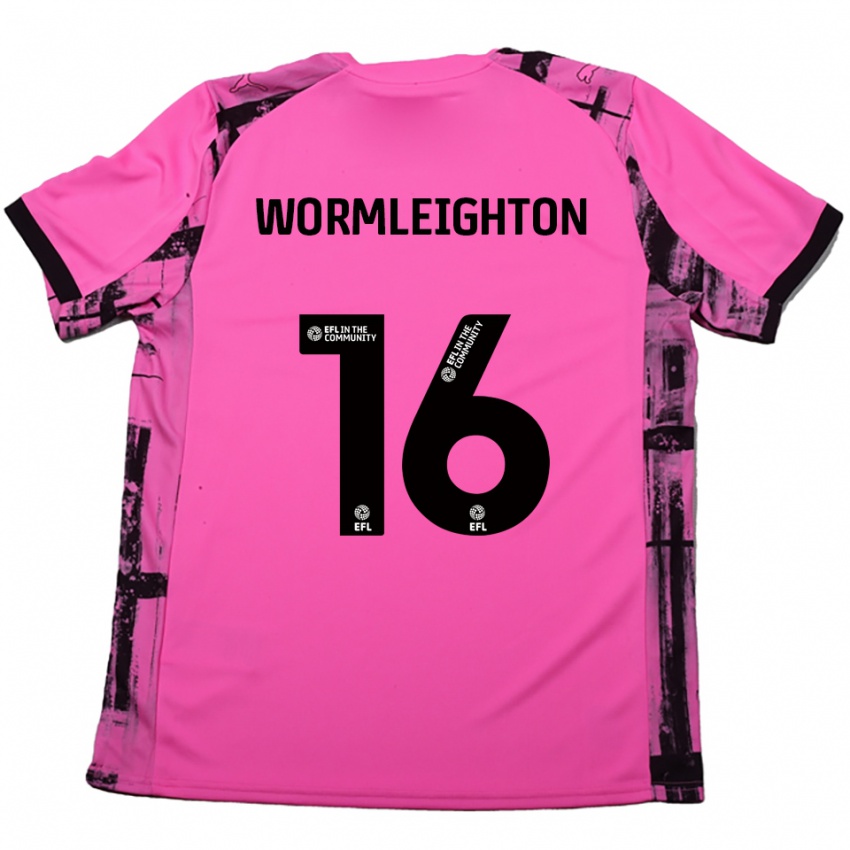 גברים Joe Wormleighton #16 אדום ורד שחור הרחק ג'רזי 2025/26 חולצה קצרה