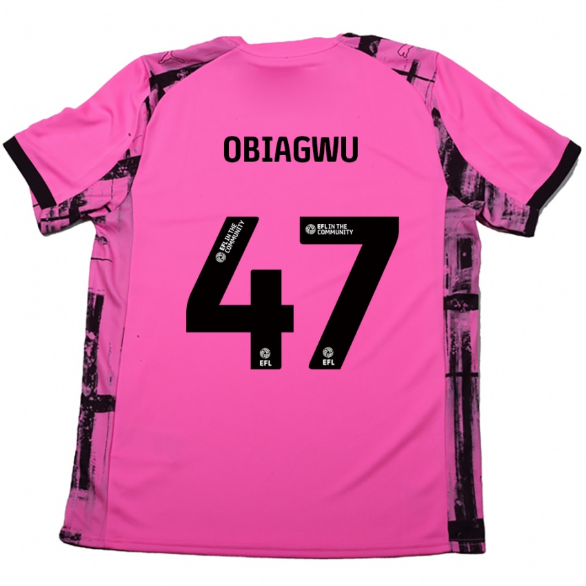 גברים Fran Obiagwu #47 אדום ורד שחור הרחק ג'רזי 2025/26 חולצה קצרה