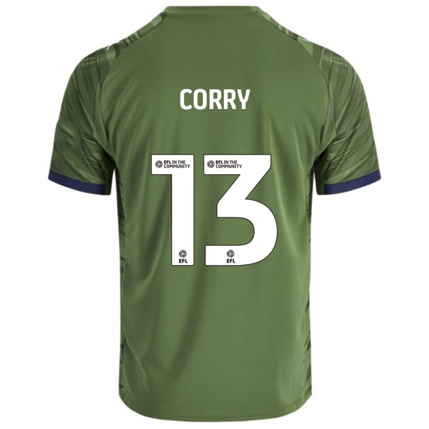 גברים Neive Corry #13 ירוק לבן הרחק ג'רזי 2025/26 חולצה קצרה