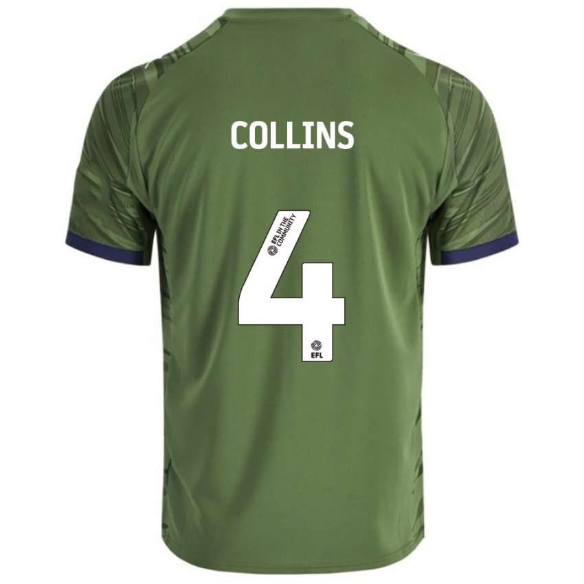 גברים ארצ'י קולינס #4 ירוק לבן הרחק ג'רזי 2025/26 חולצה קצרה