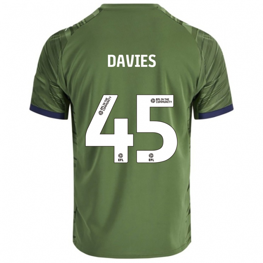 גברים Joe Davies #45 ירוק לבן הרחק ג'רזי 2025/26 חולצה קצרה