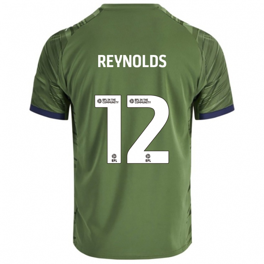 גברים ניאם ריינולדס #12 ירוק לבן הרחק ג'רזי 2025/26 חולצה קצרה