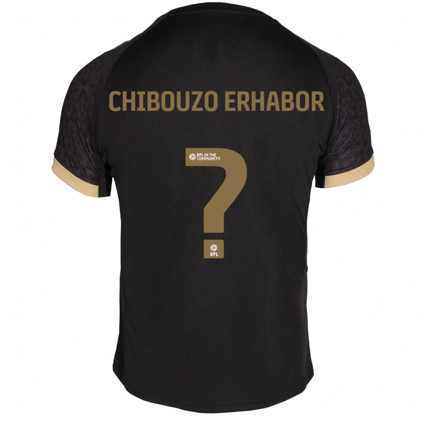 גברים Comfort Chibouzo Erhabor #0 שחור זהב הרחק ג'רזי 2025/26 חולצה קצרה