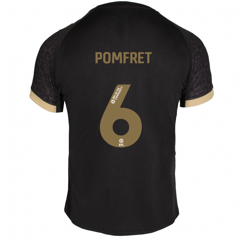 גברים טאיה פומפרט #6 שחור זהב הרחק ג'רזי 2025/26 חולצה קצרה