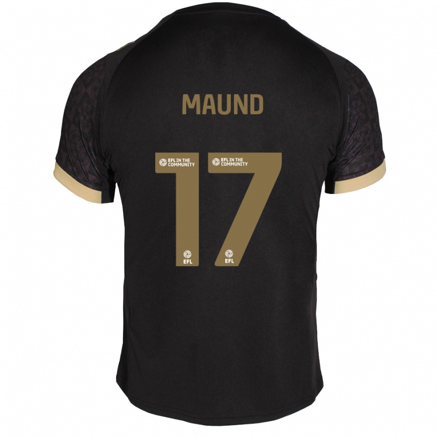 גברים Frankie Maund #17 שחור זהב הרחק ג'רזי 2025/26 חולצה קצרה