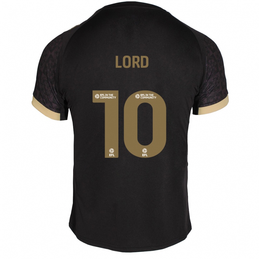 גברים לורד עצמו #10 שחור זהב הרחק ג'רזי 2025/26 חולצה קצרה