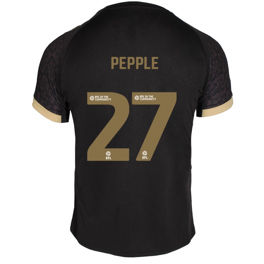 גברים Aribim Pepple #27 שחור זהב הרחק ג'רזי 2025/26 חולצה קצרה