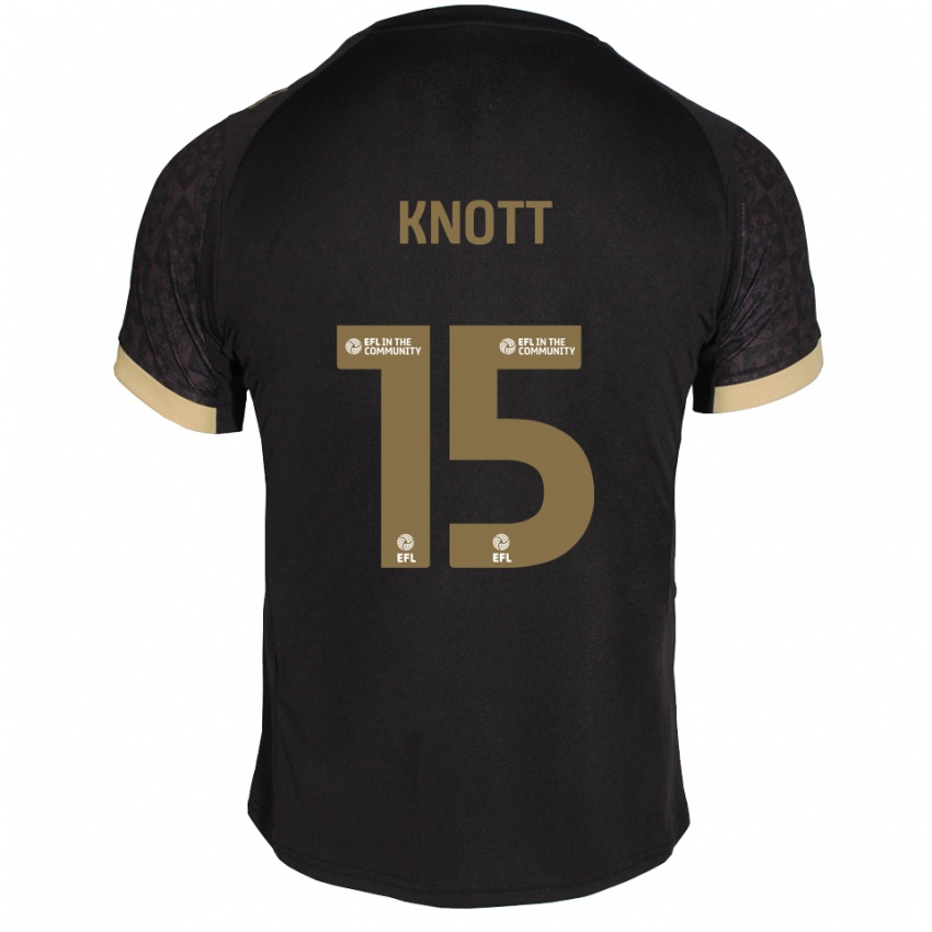 גברים Georgie Knott #15 שחור זהב הרחק ג'רזי 2025/26 חולצה קצרה